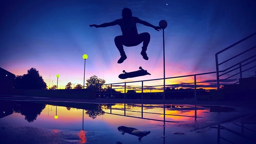 Skater Sunset Silhouette HD wallpaper | Pxfuel