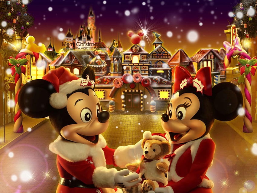 Noël scintillant de Disney, disneys, pétillant, mickey, noël Fond d'écran HD