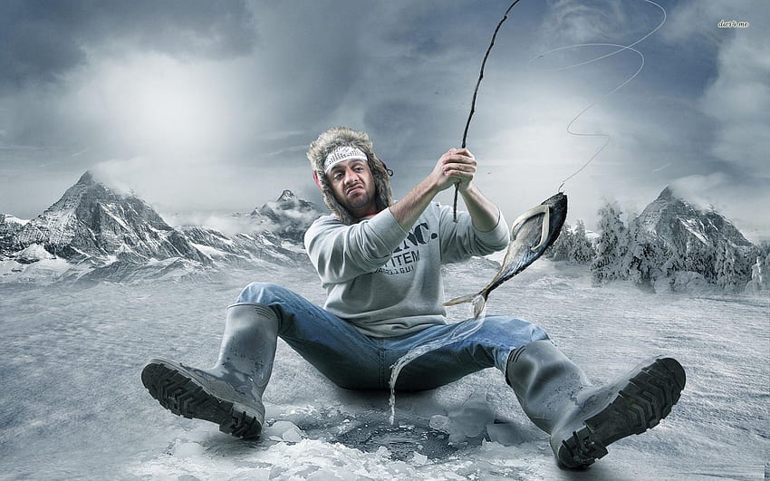 Ice fishing - Artistic, Fisherman HD wallpaper