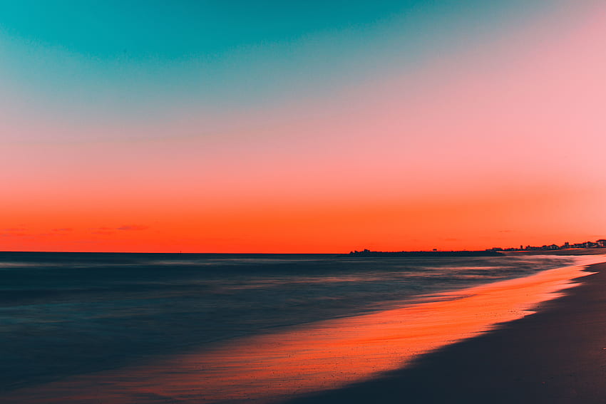 Sea, Nature, Sunset, Sky, Shore, Bank HD wallpaper