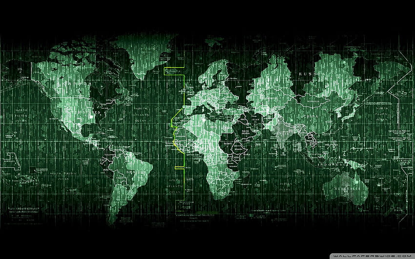 Matrix Code แผนที่โลกสำหรับ Ultra TV ที่สุดของความเท่าเทียม วอลล์เปเปอร์ HD