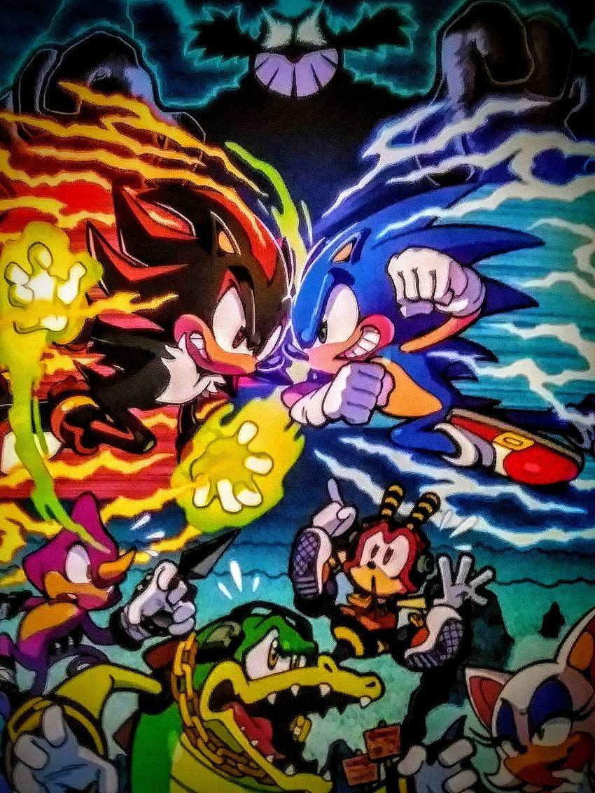 Sonic Vs Shadow Hd Phone Wallpaper 