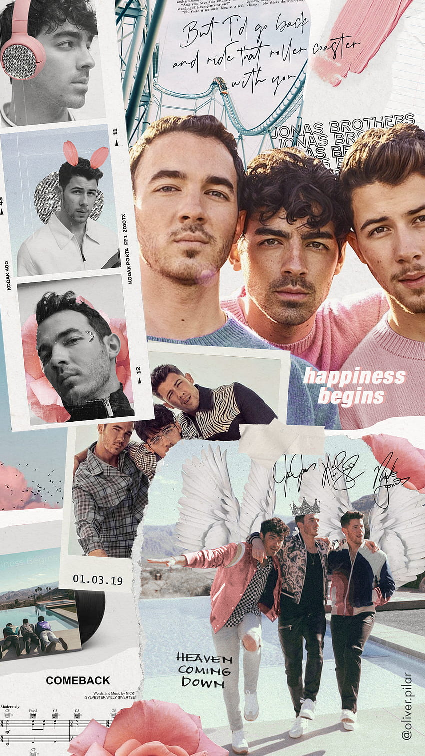 My Jonas Brothers Collage 01 A felicidade começa. Jonas Brothers, Nick Jonas, Colagem de s, Nick Jonas Phone Papel de parede de celular HD