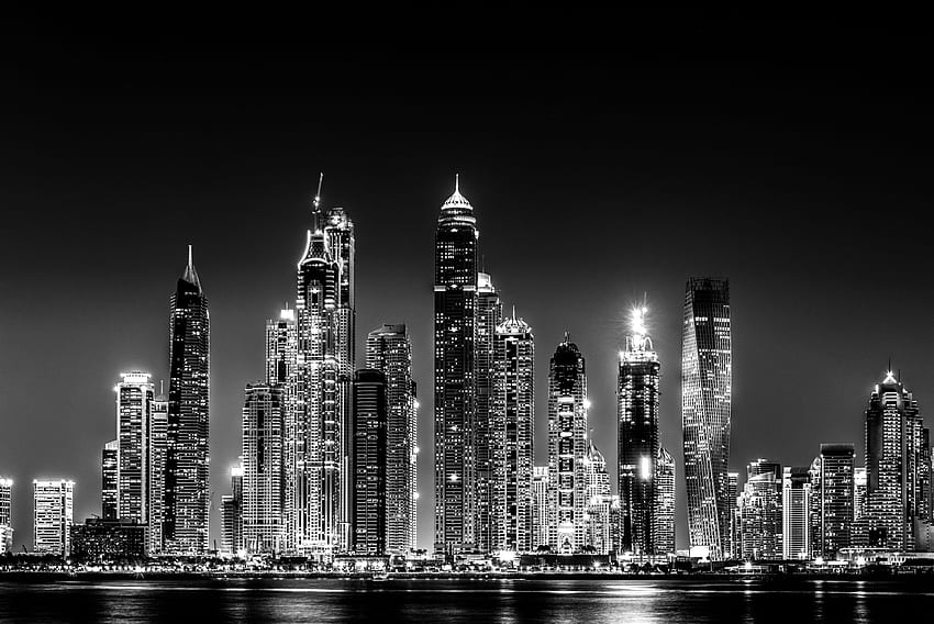 Scintillio di Dubai. Nero , Città , Estetica, Dubai Bianco e nero Sfondo HD