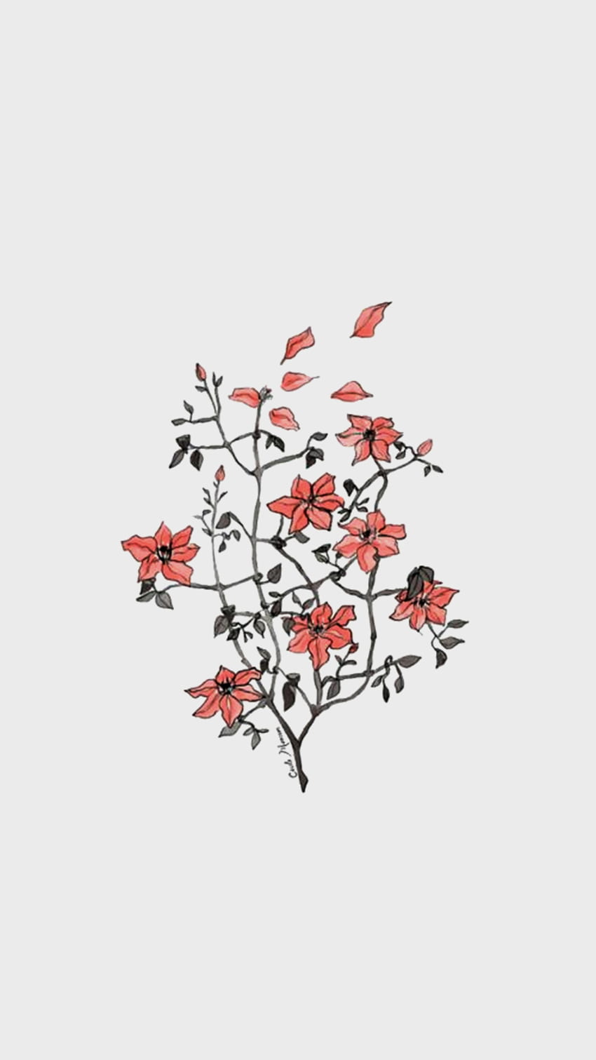 Pastel Minimalist Floral, Simple Floral HD phone wallpaper