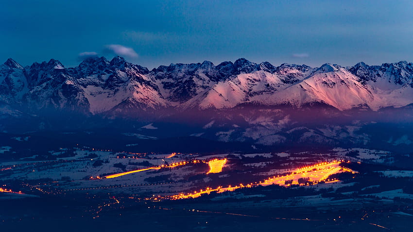 Alam, Matahari Terbenam, Pegunungan, Polandia, Kilau, Cahaya, Tatras, Carpathians Wallpaper HD
