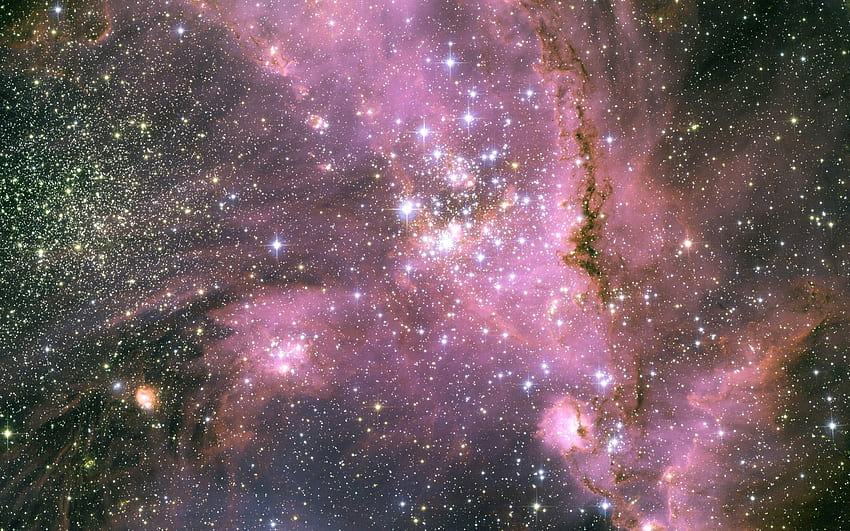 Universe, Stars, Pink, Shine, Light, Galaxy HD wallpaper