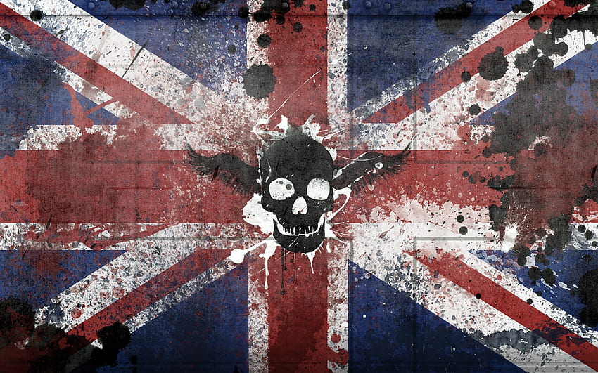 Grã-Bretanha, Textura, Texturas, Tinta, Bandeira, Crânio, Simbolismo, Reino Unido papel de parede HD