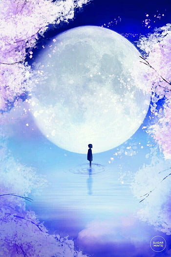 𝐈𝐭'𝐬 𝐎𝐤𝐚𝐲 • 𝐊𝐓𝐇 - Ten | Moon painting, Anime scenery wallpaper,  Night background
