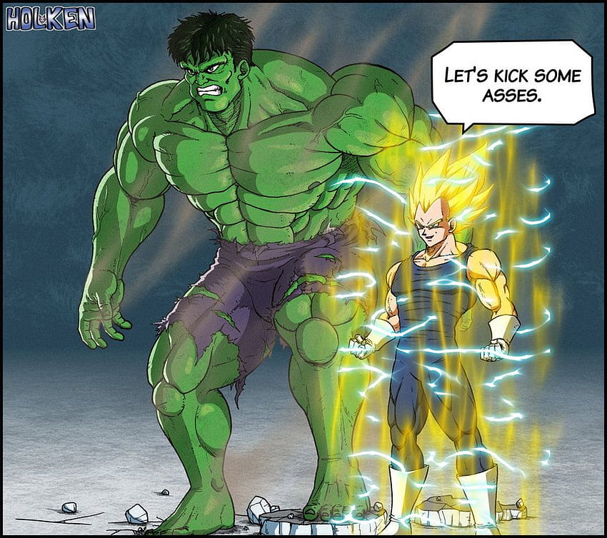 Hulk teaming up with Vegeta. Cartoon artwork, Hulk, Hulk vs superman, Vegeta vs Hulk HD wallpaper