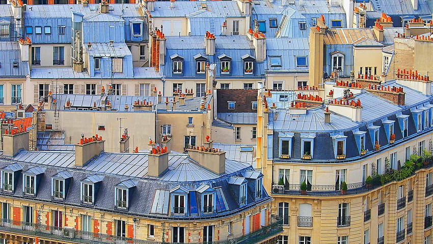 파리시 옥상 프랑스 오래된 건물 - 해상도:, 프랑스 건축 HD 월페이퍼