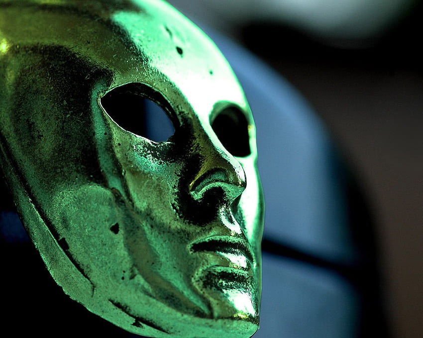A mascára . Damasco vitoriano, máscara verde papel de parede HD