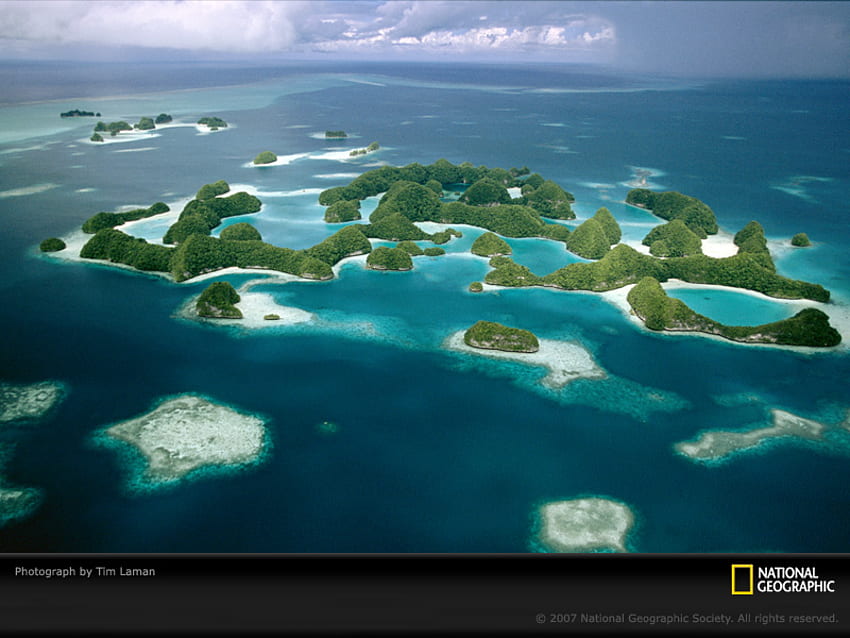 Isole Palau, mare, palau, graphy, isole, oceano Sfondo HD
