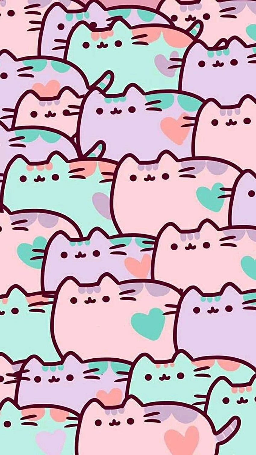 Pastel Cat. Kawaii , Pusheen cute, Pusheen cat HD phone wallpaper
