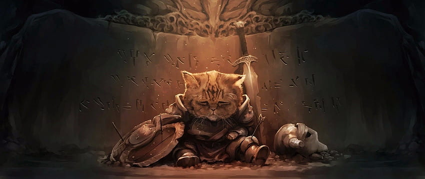 cat the elder scrolls v skyrim / i Mobile, Cat Art Tapeta HD