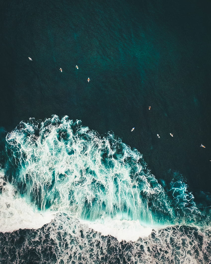 Nature, Water, Waves, View From Above, Ocean, Tropics, Surf HD phone wallpaper