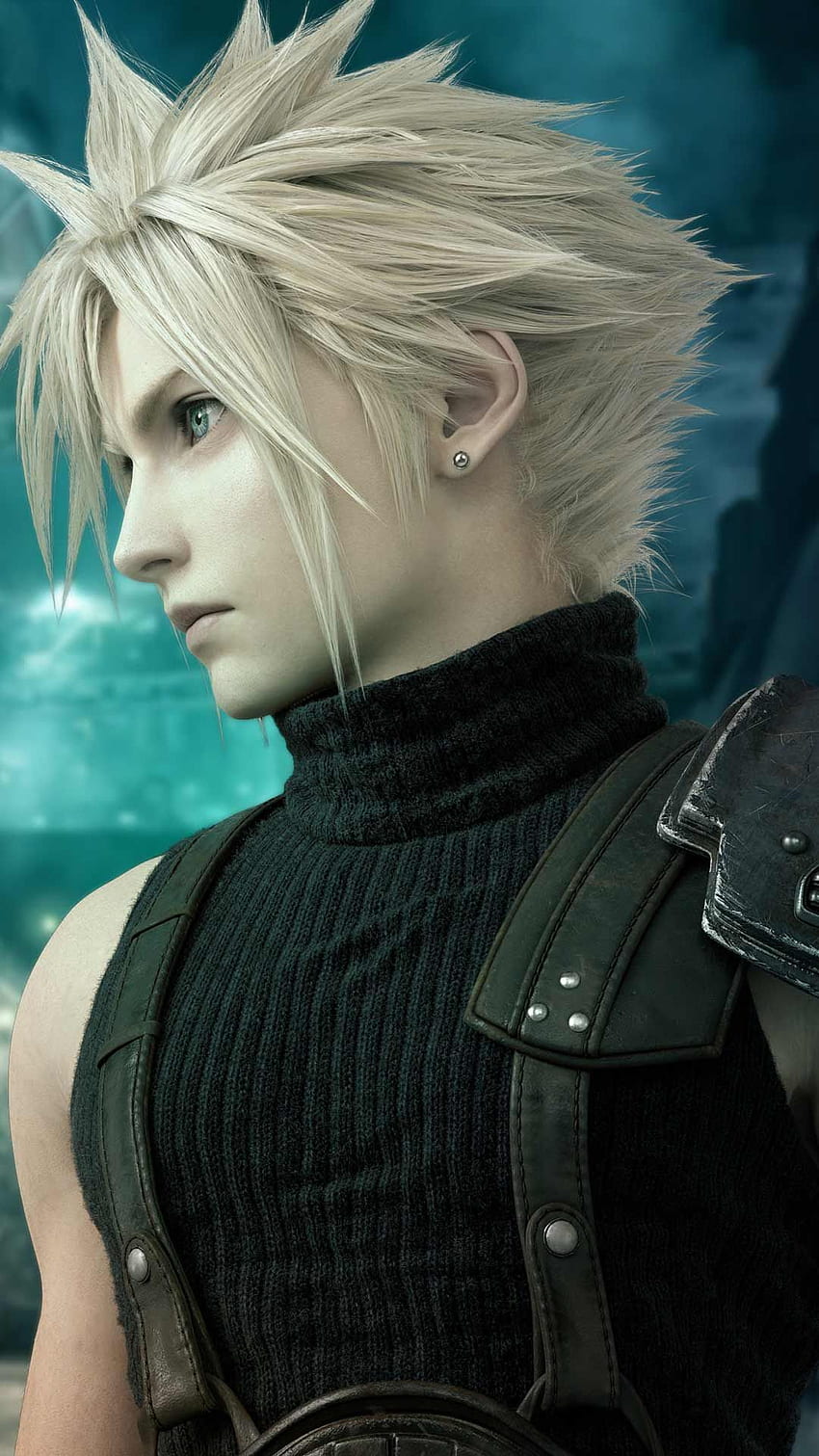 2020'de iPhone andro'da Final Fantasy 7 Remake telefon arka planı PS4 oyunu sanat posteri logosu. HD telefon duvar kağıdı