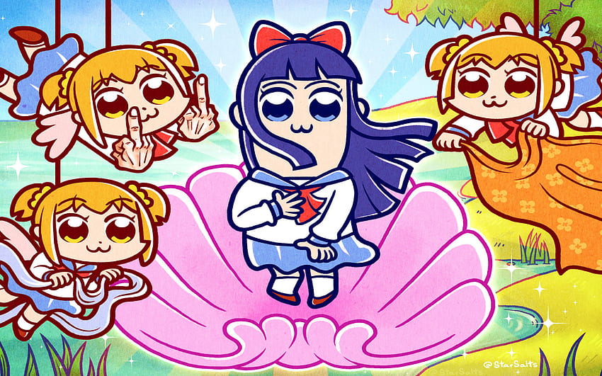 Pop Team Epic and Background HD wallpaper
