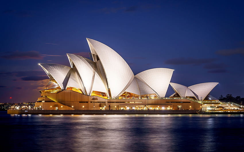 Teatro dell'Opera di Sydney di notte Sfondo HD