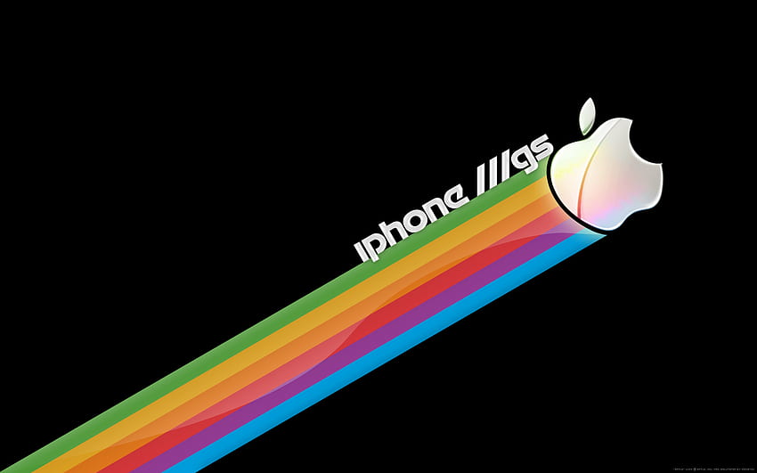 iPhone ///gs. Stacja metra, Rainbow Apple Logo Tapeta HD