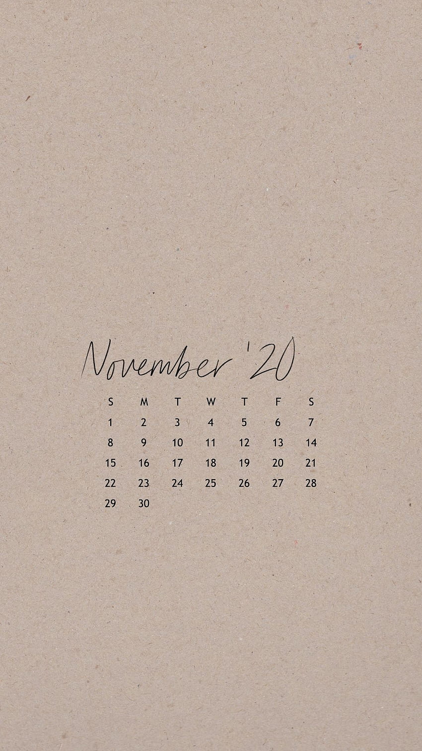 November 2020 Phone Calendar - Thyme Is Honey HD phone wallpaper