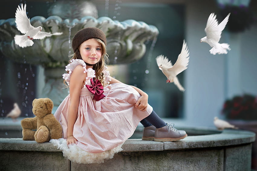 little girl, childhood, blonde, fair, nice, adorable, bonny, sweet, Belle, white, Hair, girl, comely, sightly, pretty, face, lovely, pure, child, Bird, graphy, cute, baby, , set, Nexus, beauty, bear, kid, beautiful, people, little, pink, love, princess, dainty HD wallpaper