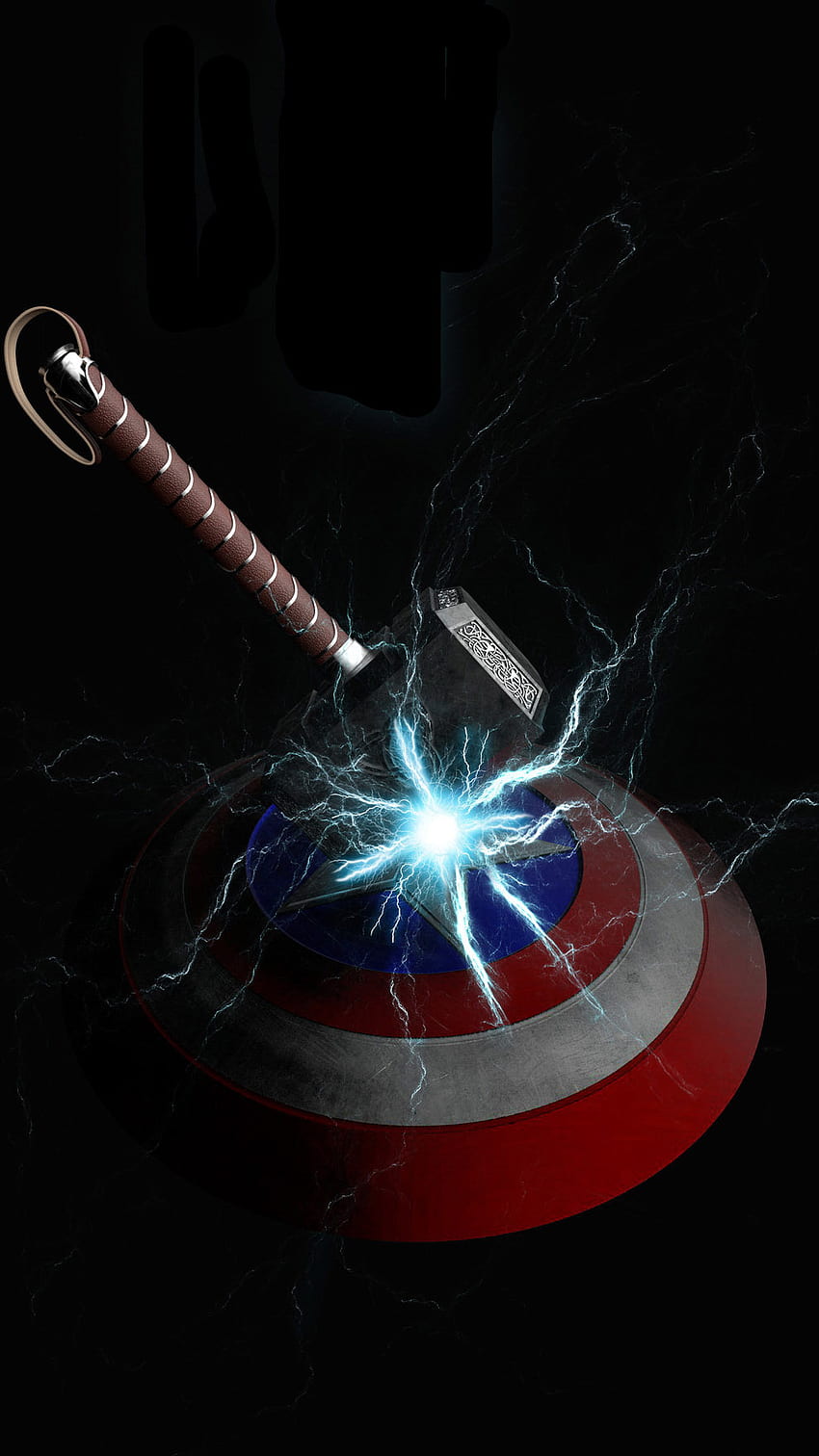 Mjolnir Vs Captain America Shield IPhone - iPhone : iPhone, 캡틴 아메리카 AMOLED HD 전화 배경 화면