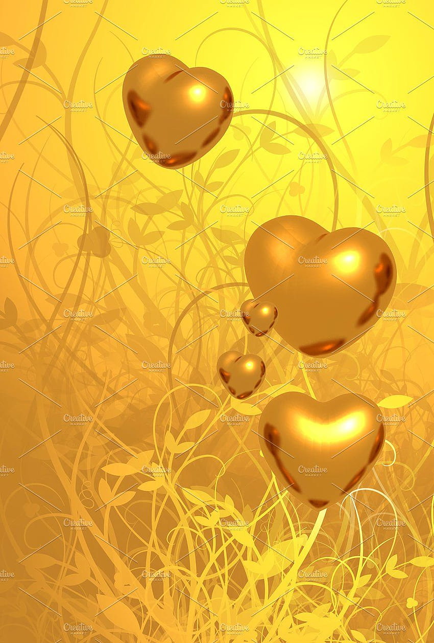 Golden Heart HD phone wallpaper
