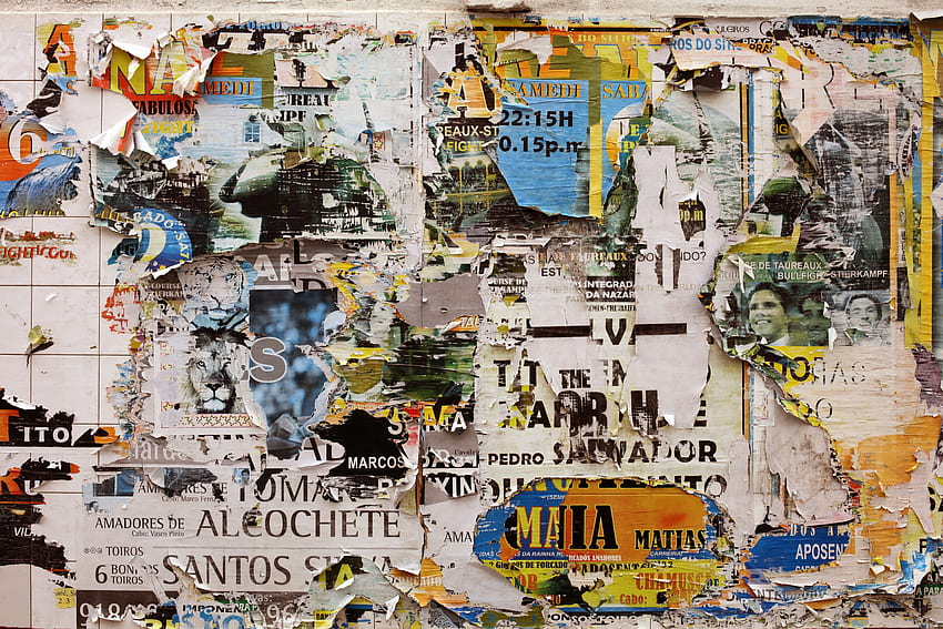 Dominio público, viejo, pared, rasgado, periódico, papel, afiche anuncio de pared portugal pared cartel erosión usado imprimir urbano, textura, cartel ARRIBA fondo de pantalla