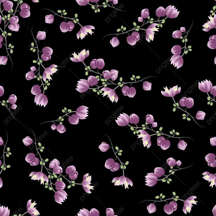 小さな花と紫の花のシームレスなパターン, , 春, 紫の透明な背景を持つPNGとベクトル, シンプルな紫色の花 HD電話の壁紙