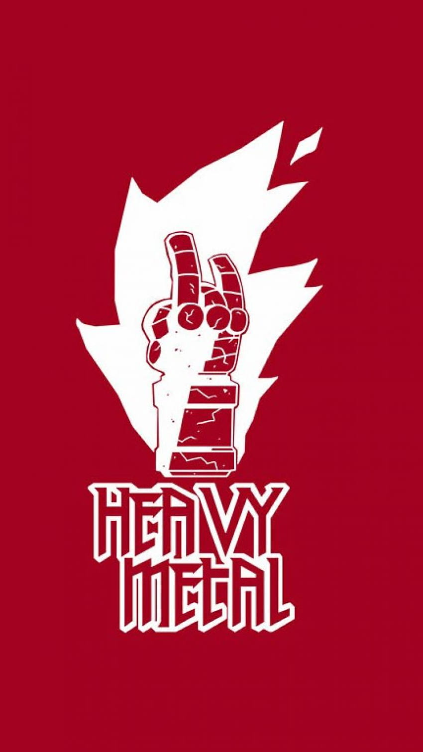 heavy metal iphone , tişört, kırmızı, logo, poster, yazı tipi - Kullanım HD telefon duvar kağıdı
