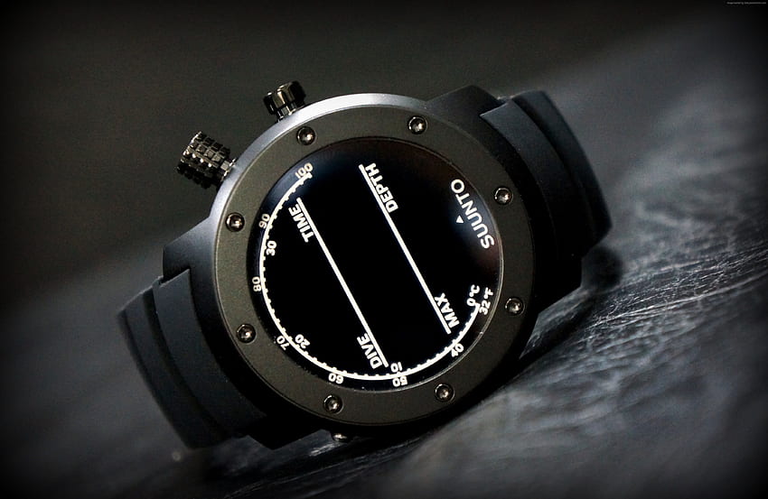 Кръгъл сив смарт часовник върху черна повърхност, Smartwatch HD тапет
