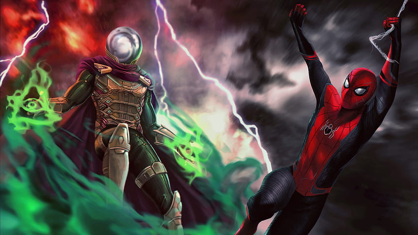 Spider Man: Lejos de casa, Mysterio y Spider Man, . Mocah fondo de pantalla  | Pxfuel