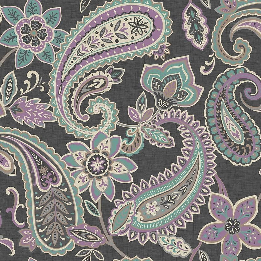 Holden Décor Indira Paisley Pattern Floral Flower Motif Metallic, Pastel Paisley HD phone wallpaper
