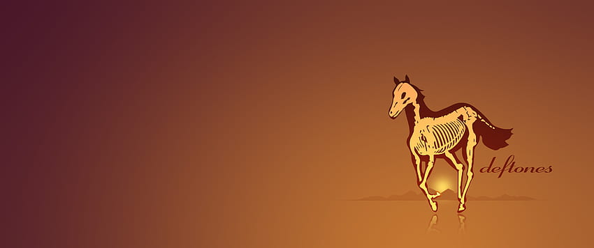 Stworzyłem tego Deftones Skeleton Pony Ultrawide Minimalist. Mam nadzieję, że to wykopiesz! Tapeta HD