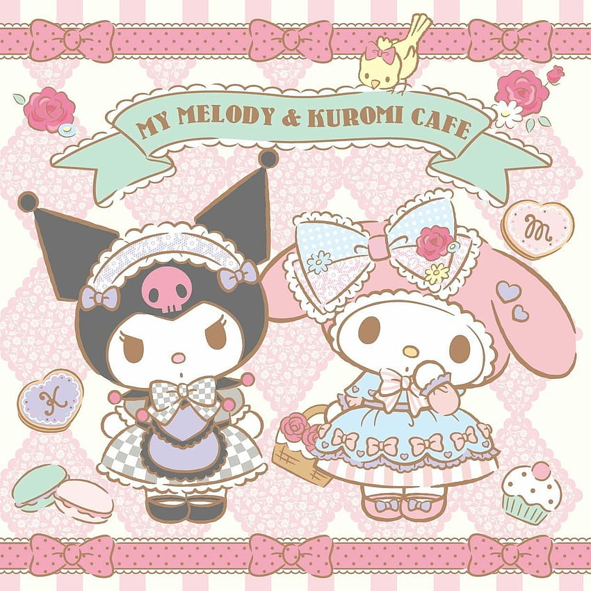 My Melody et Kuromi Café. La mia melodia, Kawaii , Sanrio, Onegai La mia melodia Sfondo del telefono HD