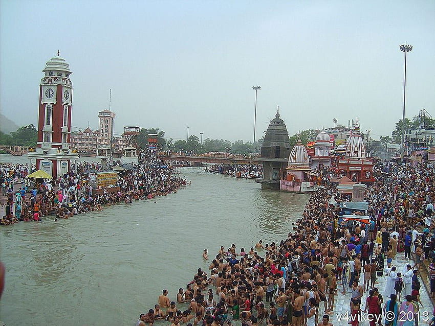 Río Sagrado Ganga en Haridwar – Trampa fondo de pantalla
