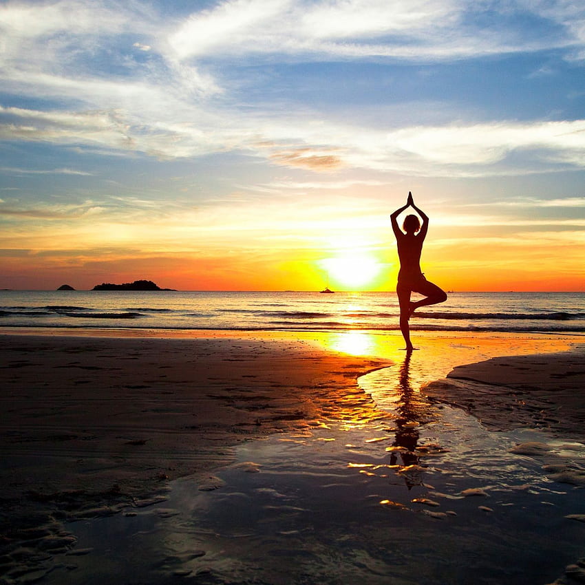 Yoga Pose at Sunset - Free Stock Photo by mohamed hassan on Stockvault.net