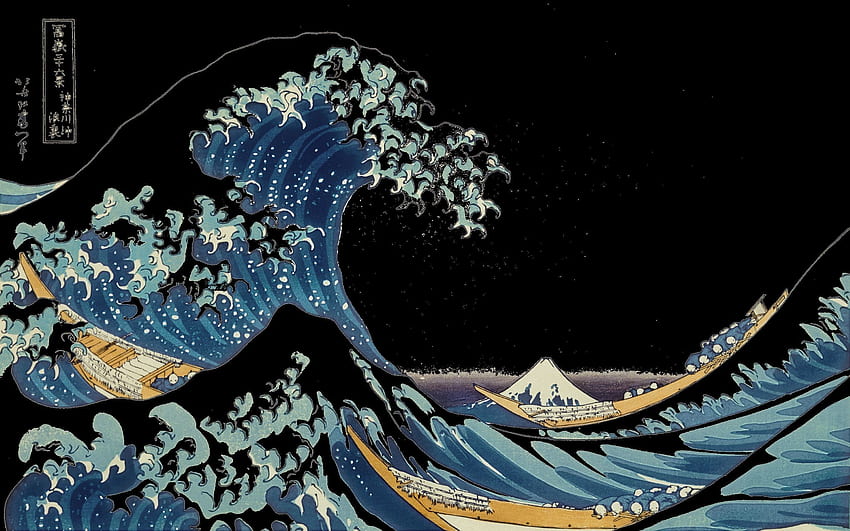 La gran ola de Kanagawa fondo de pantalla