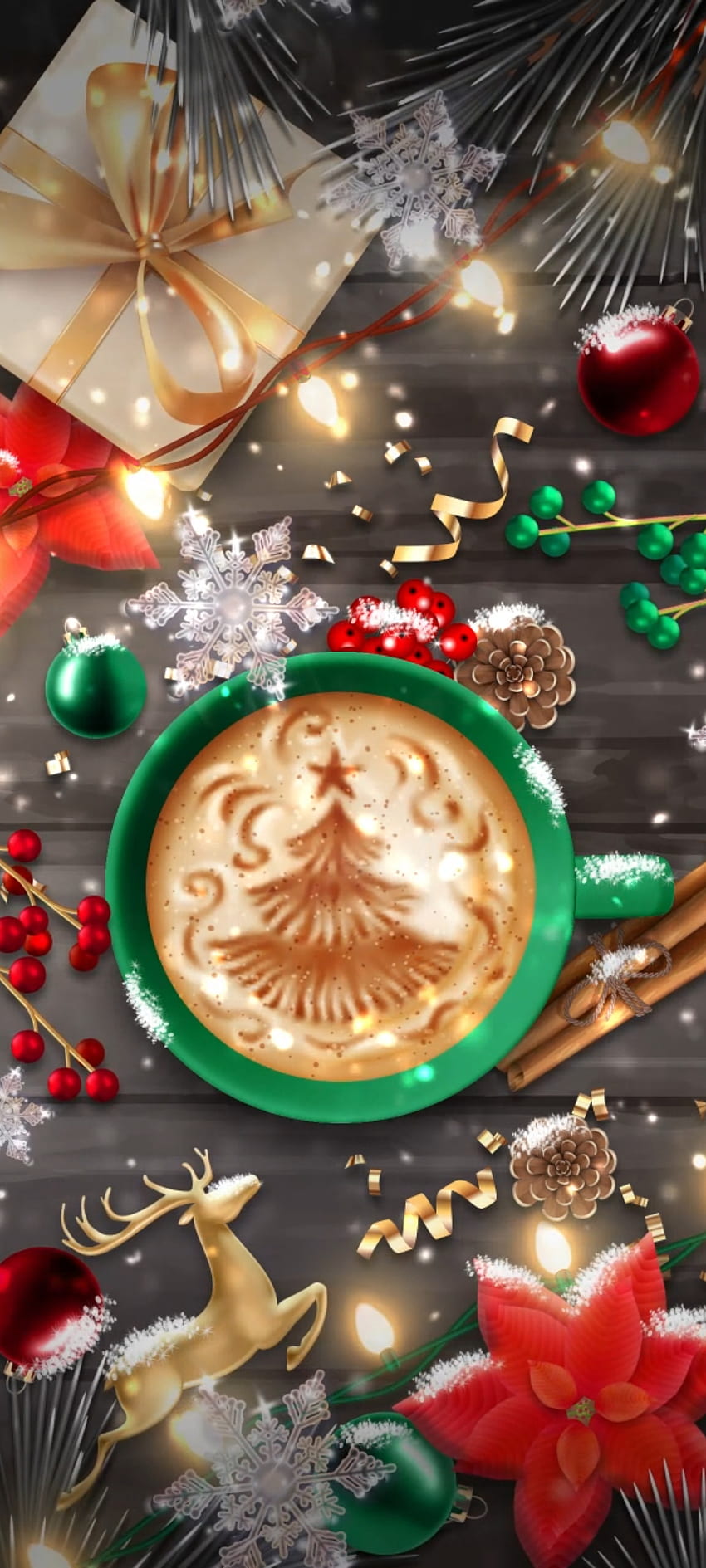 Christmas ornament, Good morning, Holiday, Star, festival, Premium, Coffee HD phone wallpaper