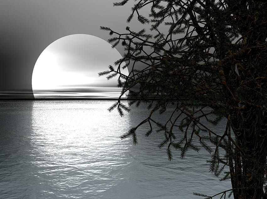 Heller Mond!, voll, abstrakt, Mond, hell HD-Hintergrundbild