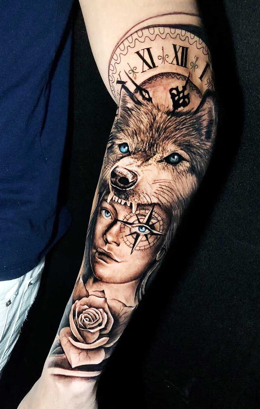 Wolf Sleeve by Brandon Heffron TattooNOW