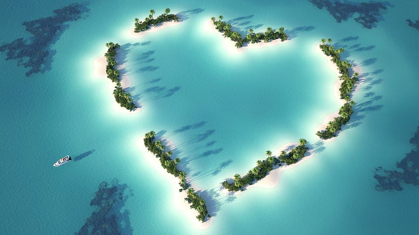 Islands in the shape of a heart, The Shape of Water HD wallpaper