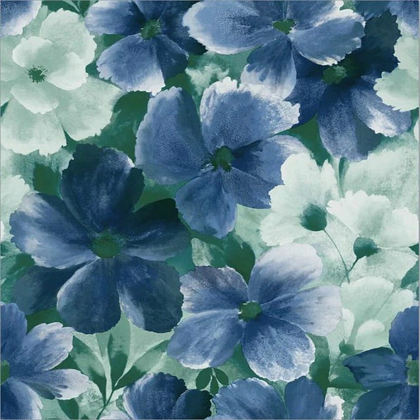 G10110 - Grace & Gardenia - Vivid Blue Blooms - The Savvy Decorator HD phone wallpaper
