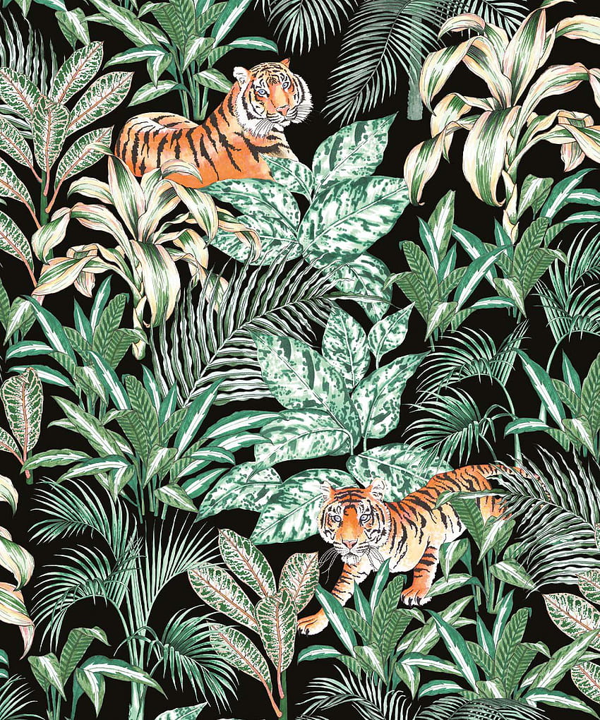 Jungle Tiger • Разкошен дизайн на Jungle • Milton & King, Jungle Green HD тапет за телефон