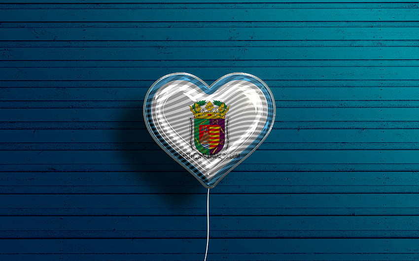 I Love Malaga, , realistic balloons, blue wooden background, Day of Malaga, spanish provinces, flag of Malaga, Spain, balloon with flag, Provinces of Spain, Malaga flag, Malaga HD wallpaper