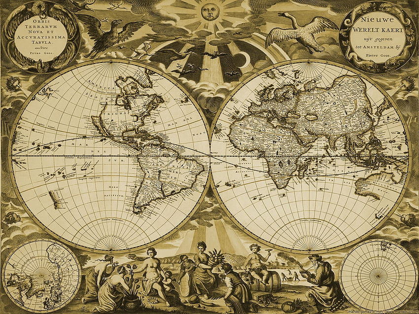 Antyczna mapa Antyczna mapa kartograficzna Planisphere Worldmap [] dla Twojego telefonu komórkowego i tabletu. Przeglądaj starą mapę świata. Granica starej mapy świata, mapa świata, estetyka mapy świata Tapeta HD