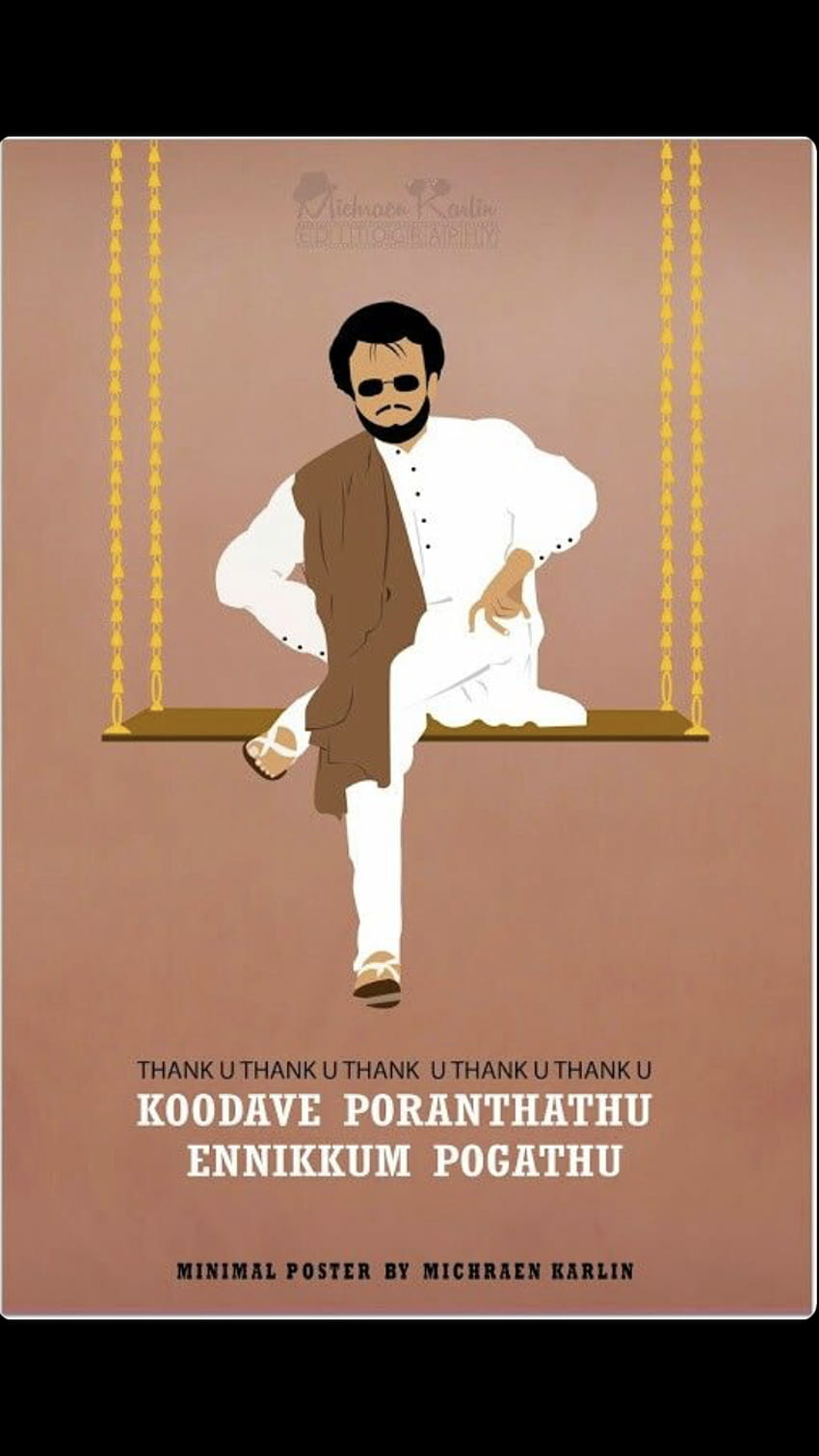 Idee Rajini. illustrazione di attori, citazioni rajinikanth, poster di film minimalisti, Padayappa Sfondo del telefono HD