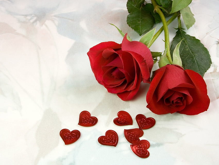 Romance Red Love Flowers Tulips Heart Flower Rose, Awesome Heart HD wallpaper