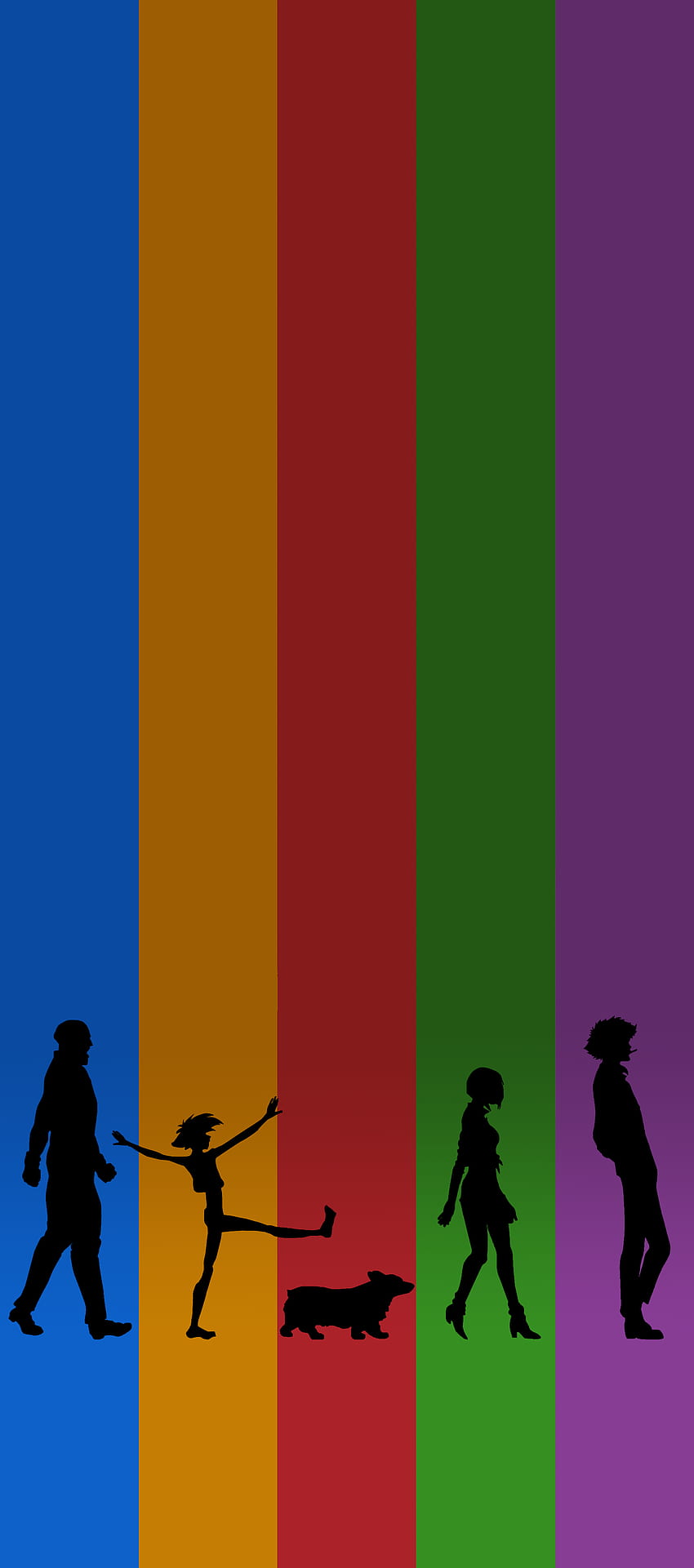 Cowboy Bebop Walking, red, green, blue, yellow, purple HD phone wallpaper